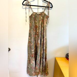 August sky bohemian Maxi Dress with Spaghetti Straps